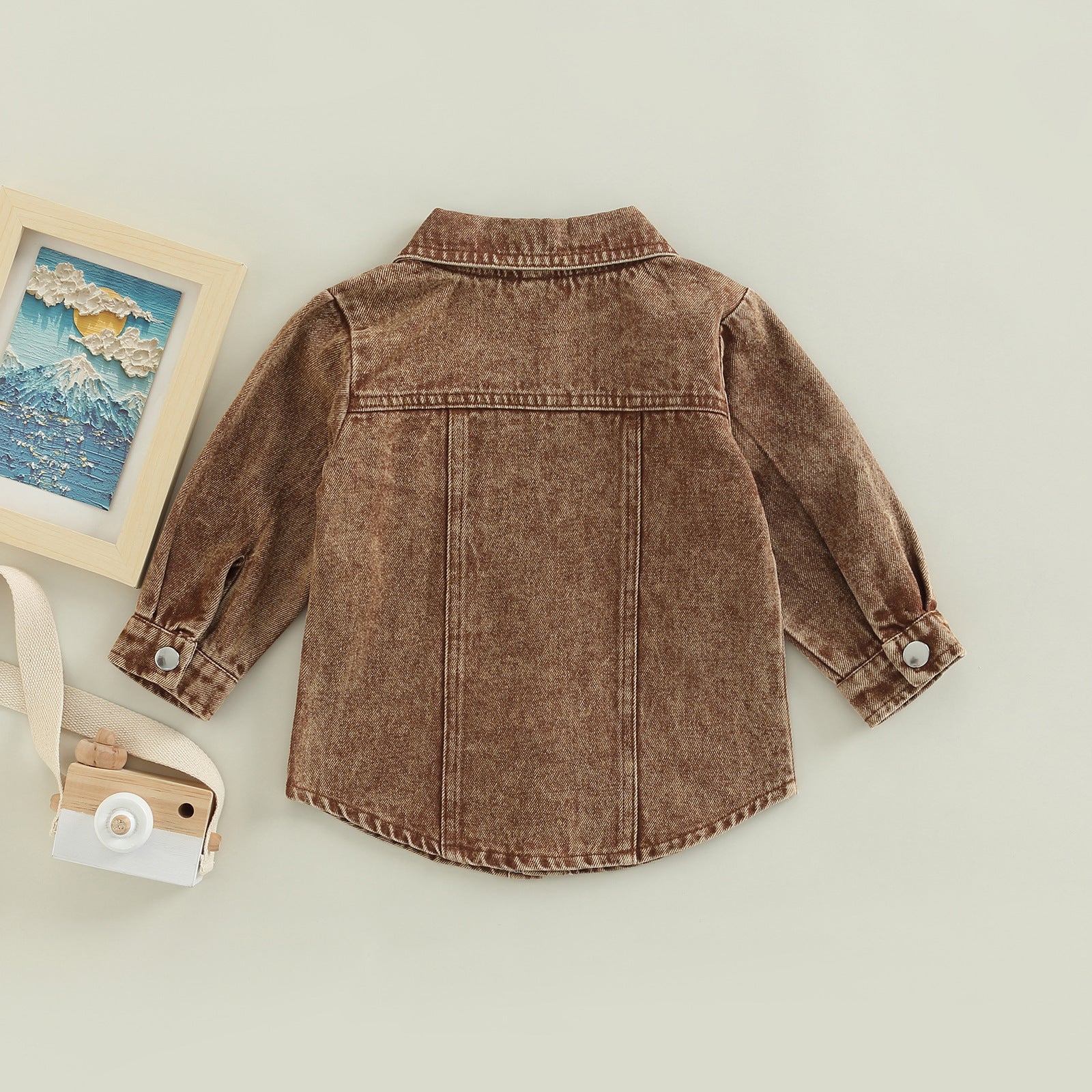 Autumn New Kids' Overcoat Boys Girls Toddlers Casual Solid Color Long Sleeve Lapel Denim Shirt Jacket 9ce1b6f7 7144 431d a1b6