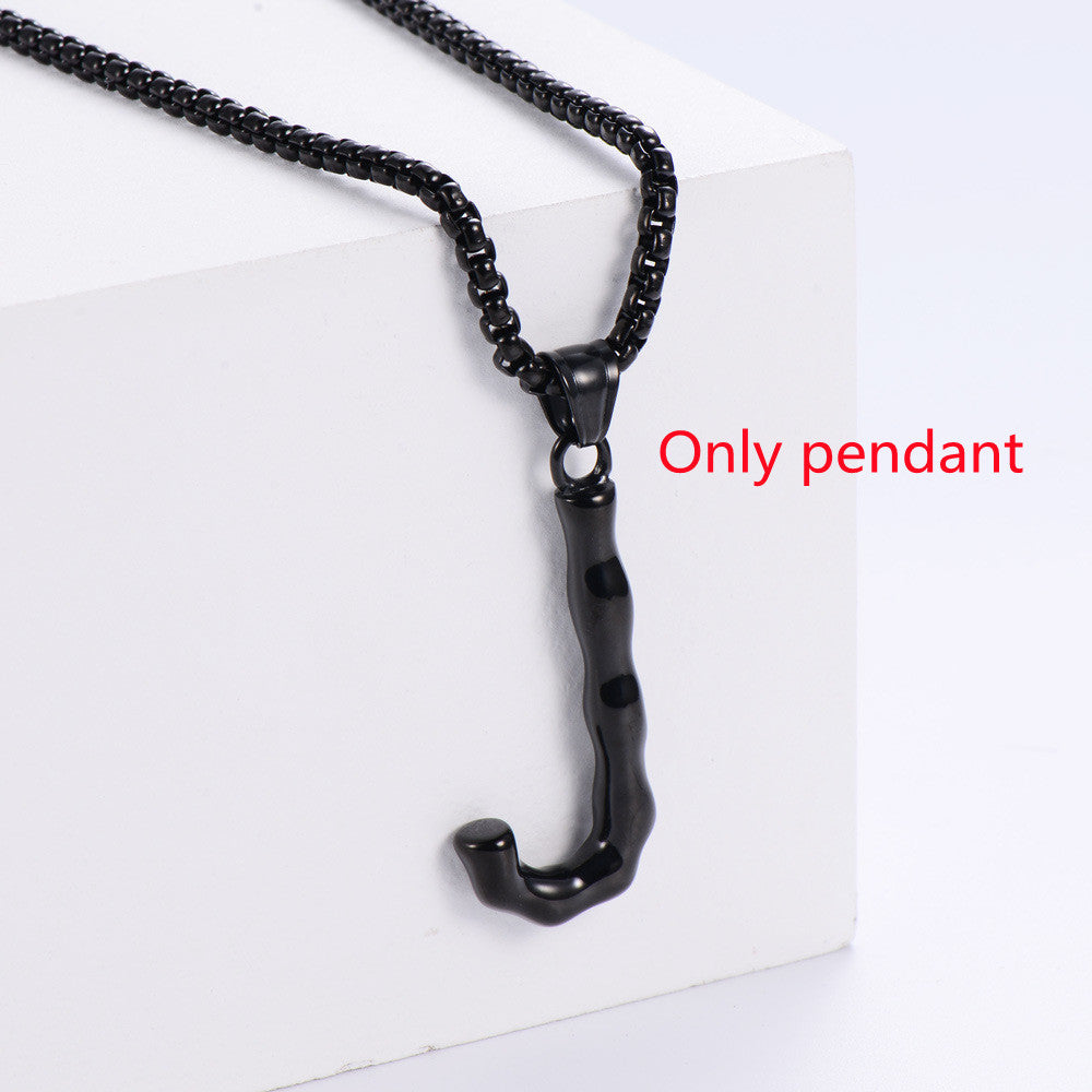 Three-dimensional 26 English Letter Pendant Necklace Fashion Jewelry Titanium Steel Couple Ornament 9ce45485 cde7 4283 8dbf 8