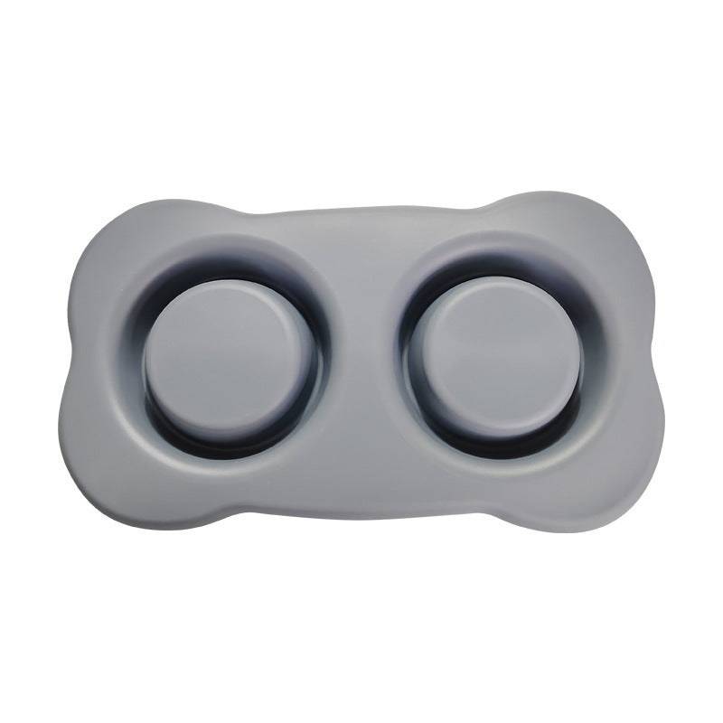 Large Silicone Pet Bowl Double Dog Bowl Stainless Steel 9d18eb7d 68a9 449a a298 64467580fbb4