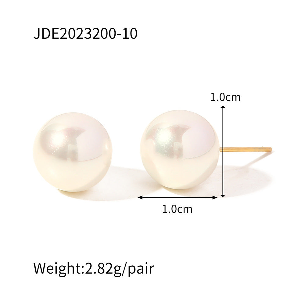 Stainless Steel Pearl Stud Earrings Titanium Steel 9d254588 e2fe 40be b3ae a5bd950e7e6f