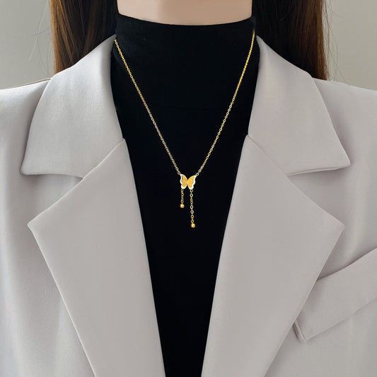 Butterfly Tassel Minimalist Gold Necklace In The Furnace 9d3235e6 4523 4497 ac65 964aed61660f