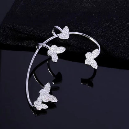 Fashion Gold Metal Butterfly Ear Clips Sparkling Zircon Without Piercing Ear Cuff Clip Earrings For Women Jewelry Gift 9d4ae0