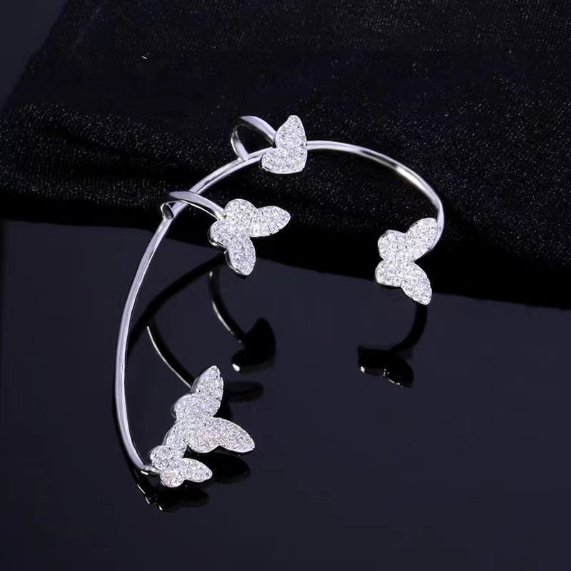 Fashion Gold Metal Butterfly Ear Clips Sparkling Zircon Without Piercing Ear Cuff Clip Earrings For Women Jewelry Gift 9d4ae0