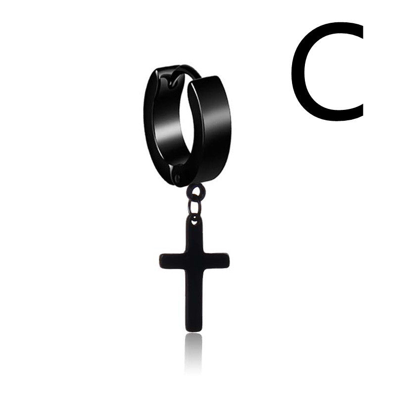 Men And Women Cool Trend Cross Titanium Steel Earrings 9d4e7b51 ecc8 44bf bc19 941cd42d2e05