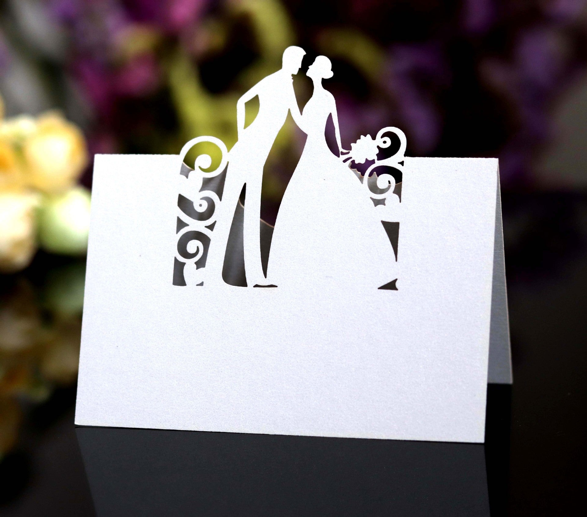 Wedding Bridegroom Bride Seat Card Laser Hollow Name Table Card Blue Name Sign-in Desk 9d5a51ed 514e 4830 995a 86d7b374c385
