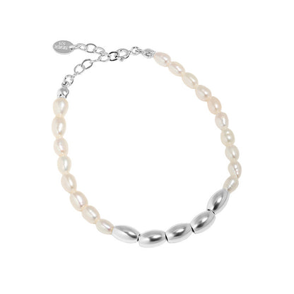 Pearl Rice Spliced S925 Sterling Silver Bracelet Female 9d70c632 a17c 4def 9c12 b4699727d211