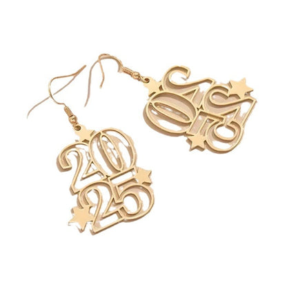 New Creative Gloden Number 2025 Dangle Earrings For Women Fashion Jewelry New Year Earring For Party 9d785635 4817 476e b1ef 