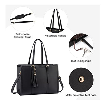 Women's Computer Shoulder Bag Leather Laptop Bag