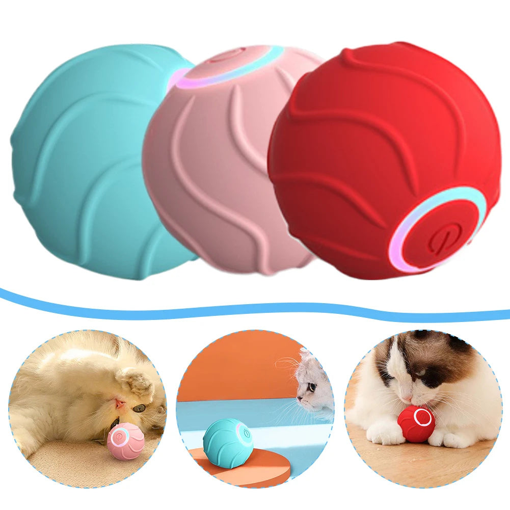 Smart Cat Toys Rolling Ball Pet Cat Owner Interactive Pets Toys Automatic Bouncing Ball USB Self Hi Teasing Kittens Jumping B
