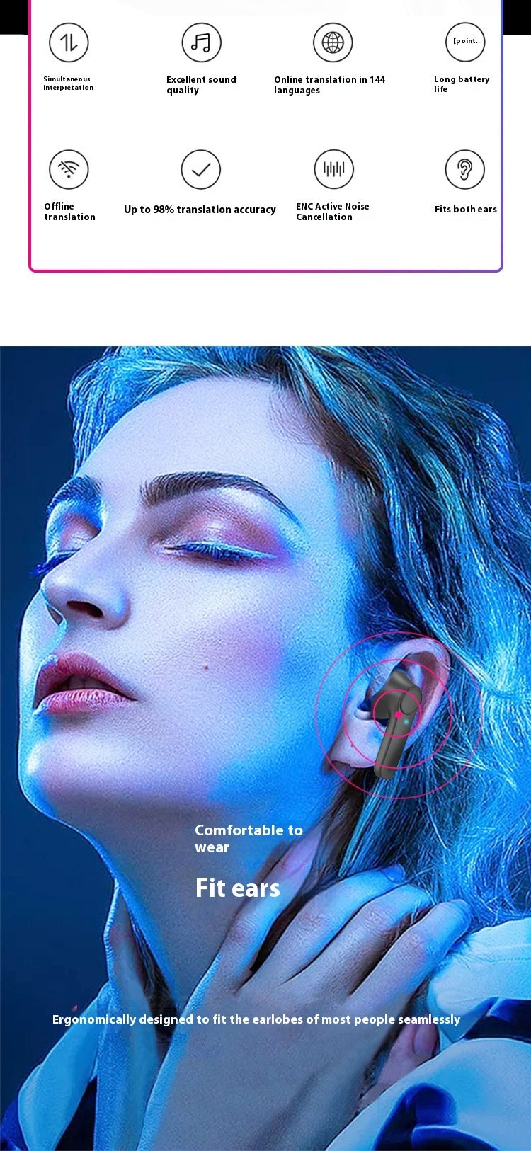 Wireless Bluetooth-compatible Translation Headphones Portable In-ear Translator 9d8b2b2e 5e16 449e 80fb 84006b9d8652