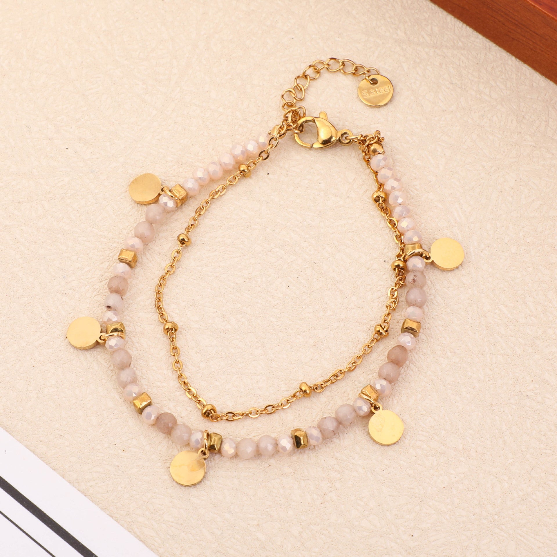 French Color Handmade Exquisite Small Round Slice Bracelet 9dc2d2bf 91da 4a99 88da 5ea7f4be1db1