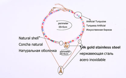 Разноцветные бусины Initial Choker для женщин из нержавеющей стали Lett