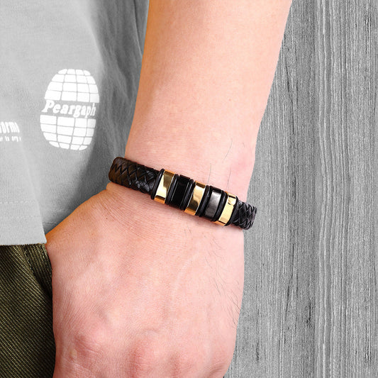 Leather Cord Bracelet Men's Stainless Steel 9dcdcda6 54ae 48f5 95a0 3ff41f02ff30