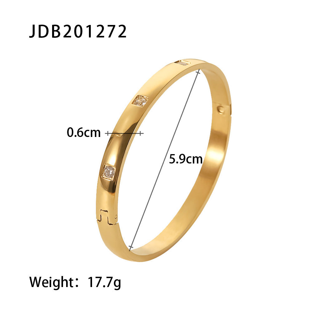 Fashionable And Versatile Gold-plated Stainless Steel Bracelets With Zirconia 9dd7d1ec 99e4 41d2 b251 cdaeb67e173f