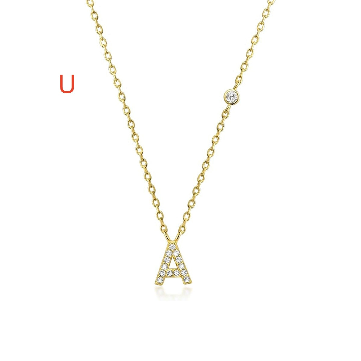 Fashion Jewelry Luxury Gold Color A-Z 26 Letters Necklace CZ Pendant For Women Cute Initials Name Necklace Fashion Party Wedd