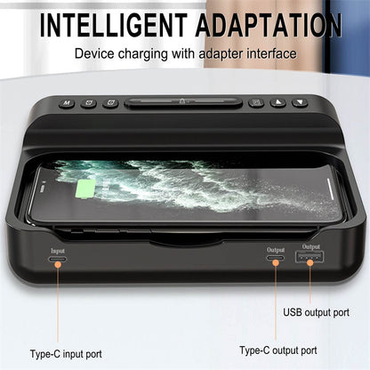 15W Three-in-one Wireless Charger Temperature Tester Multi Alarm Clock Fast Charging Mobile Phone Usb Charger Charging Station - HD Wireless Product #4