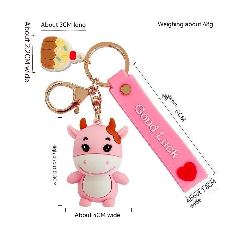 Korean Creative Trending Cute Cow Keychain Girl Heart Cartoon Doll Key Chain Simple Children Gift 9e31f86f 1a49 43d0 a42a 751