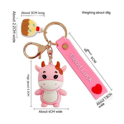 Korean Creative Trending Cute Cow Keychain Girl Heart Cartoon Doll Key Chain Simple Children Gift 9e31f86f 1a49 43d0 a42a 751