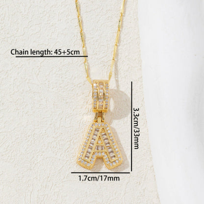 Full Diamond Rock Candy 26 Letter Pendant Necklace Copper Inlaid Zirconium Round Flower Letter Suit 9e341531 9518 40c9 93b3 b