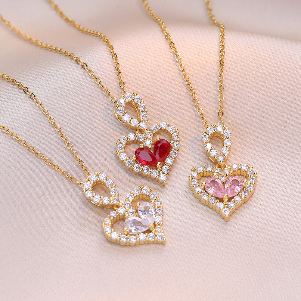Exquisite Luxury Rhinestone Crystal Heart Pendants Necklaces For Women Party Jewelry Gifts Fashion Jewelry 9e70f109 7d82 4739