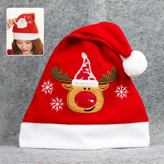 Cartoon Christmas Hat With Elk Santa Claus Embroidery Design Holiday Party Decoration Fuzzy Hat 9e7d0449 997a 46fe bae2 68f1b