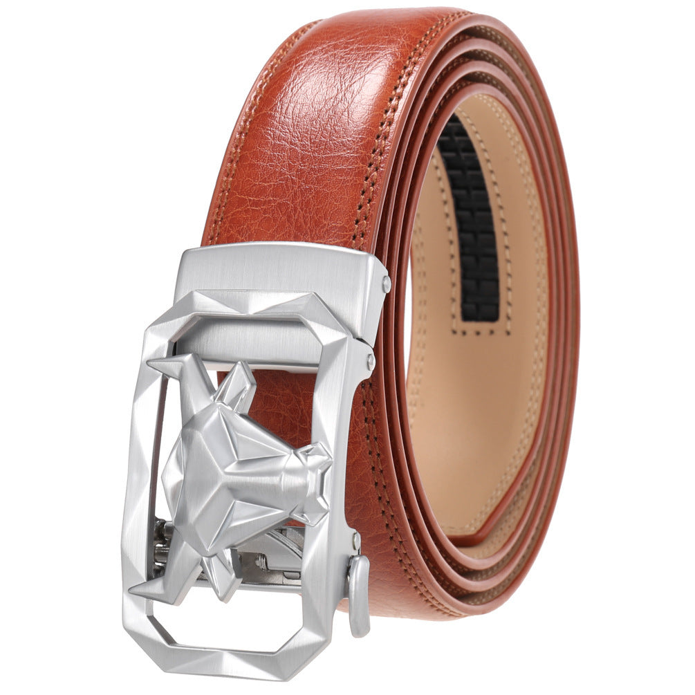 Fashion Men's Leather Belt Alloy Automatic Buckle 9e7f8893 aabf 495c b7cb e3847093805d