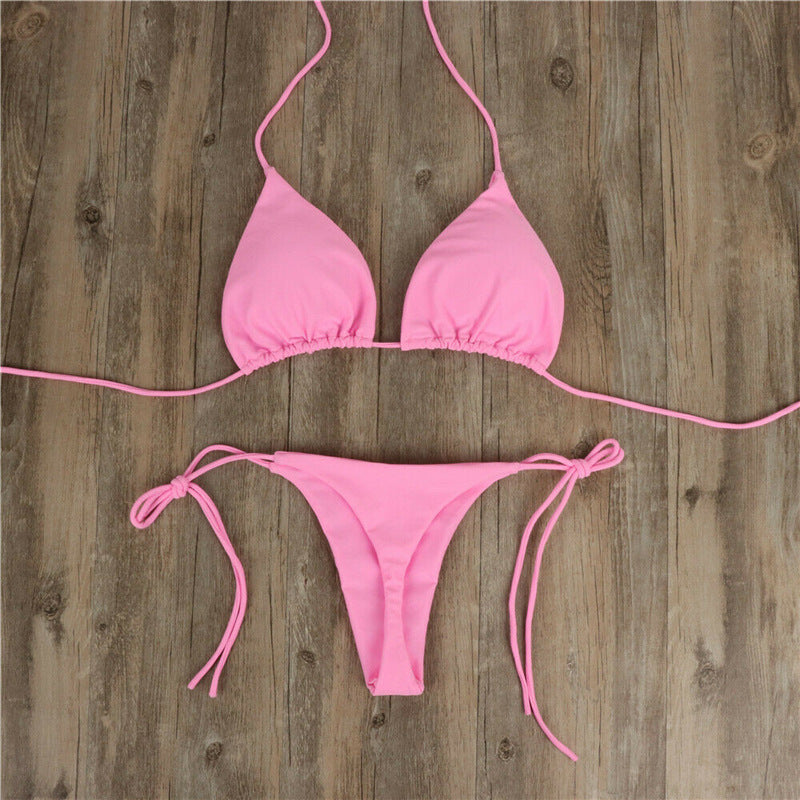 Halter Neck Tie Bikini Ladies Split Tie Swimsuit 9e936d73 6147 48b3 8bc7 c2993fc0db5b