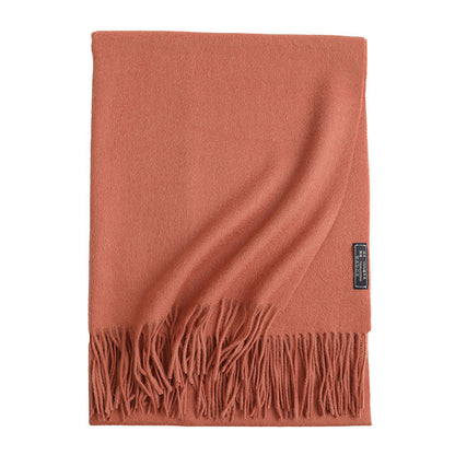 New Solid Color Wool Long Beard Warm Tassel Scarf Thick 9ec7a38a df54 453a a51e a602a59f070b