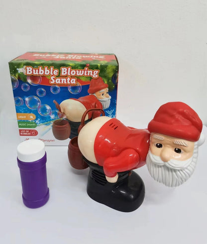 Electric Santa Claus Bubbles Machine Blowing Bubbles Music Light Entertainment Toy Prank Funny Ornament Christmas Gifts Chris