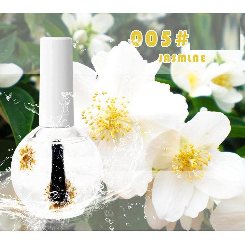 Nail Beauty Dried Flowers Nutrition Nail Treatment Oil Anti-agnail Nail Edge Moisturizing Nail Base Coat Natural Dried Flower