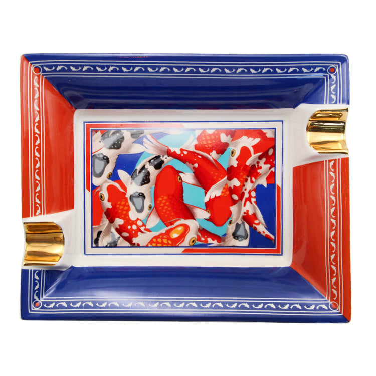 Fashion Creative Large Capacity Square Painted Ceramic Cigar Ashtray 9f0f89bc 4489 4386 a3eb db3488dfe2d0
