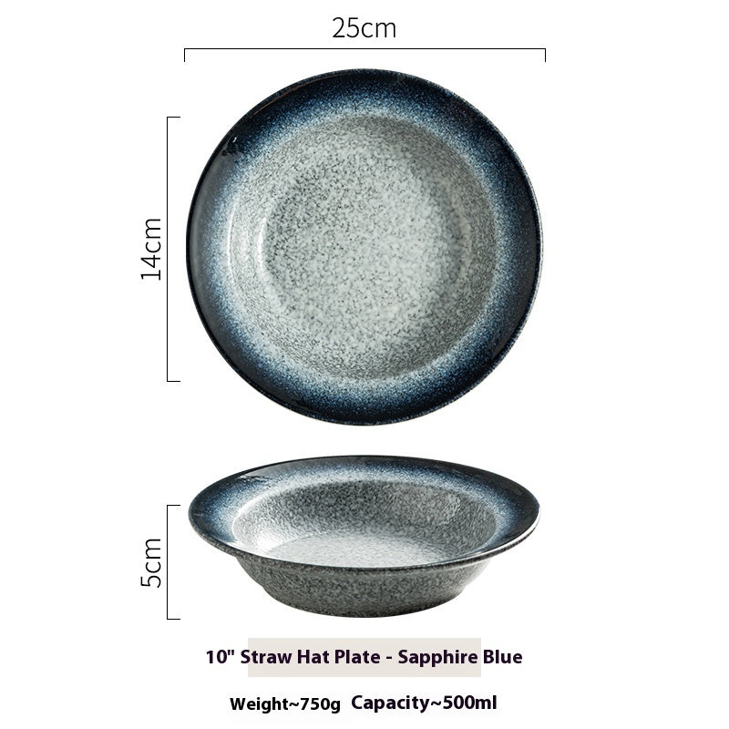 Straw Hat Plate Household Ceramic Flat Plate 9f219467 f64b 4ae0 817f 0d6f48ac07fb