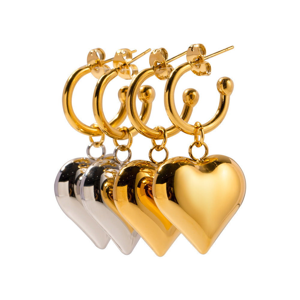 Fashion Elegance Retro French Entry Lux Heart-shaped Stainless Steel Ear Clip 9f49dcf6 ddc1 4c19 9fba d7cd679b0969