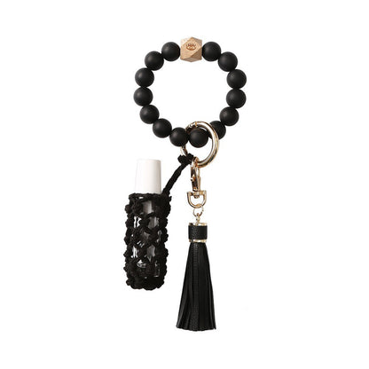 Silicone Wrist Keychain Handmade Beaded Leather Tassel Bracelet 9f6cd956 57a7 4e1d 8800 152c8eeba922