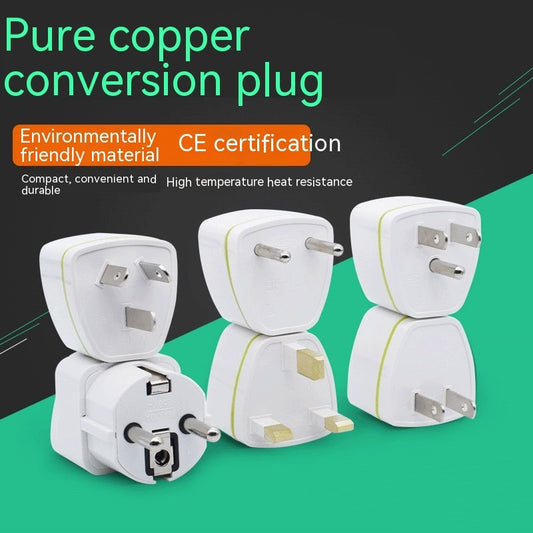 Pure Copper Global Travel British Standard European Standard Adapter American Standard To Australian Standard To German Stand