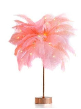 Feather Lamp Nordic Desk Lamp European-Style Bedroom Bedside Feather Table Lamp Night Light Table Lamp Decoration Modern 9f8a