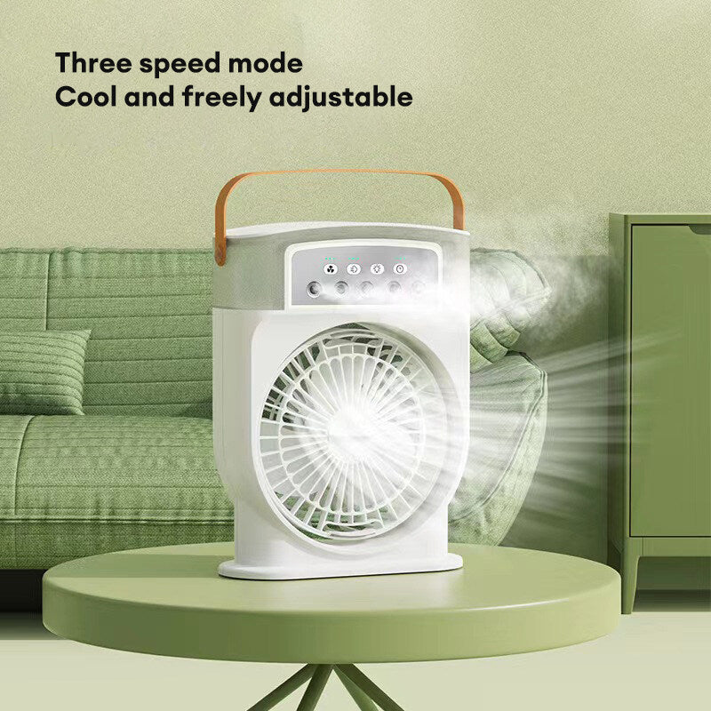 Portable USB Air Conditioner Cooling Fan With 5 Sprays 7 Color Light 600ML Water Tank Spray Mist Air Cooler Humidifiers 9f930