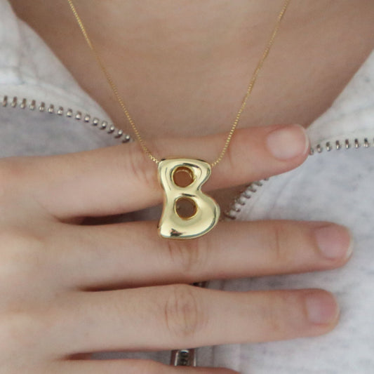 Brass Glossy Balloon English Letter Pendant Necklace 9fae207d 0040 45c8 873f af62944edd55