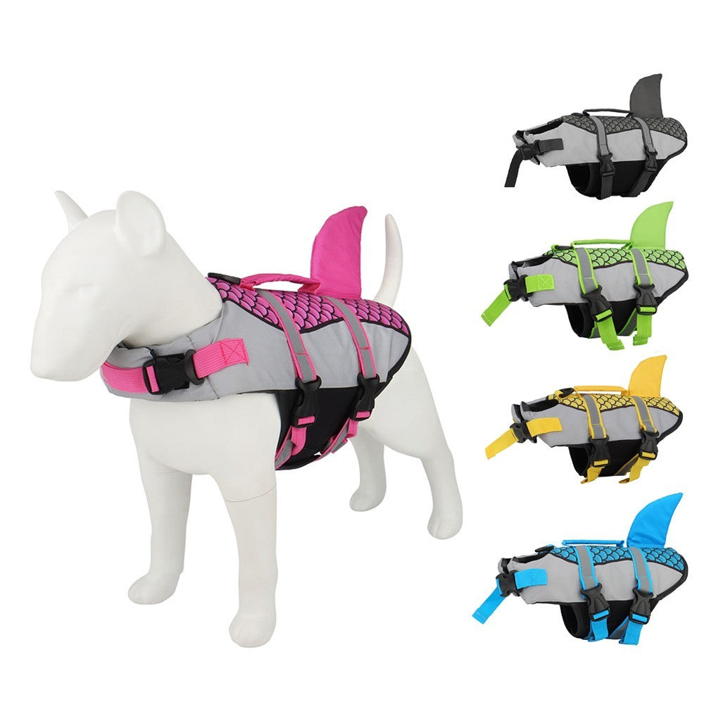 Swim Pet Dog Life Jacket Vest Clothes Life Vest Collar Harness Pets Swimming Summer Swimwear Scales Shark Pet Products 9fc7b2