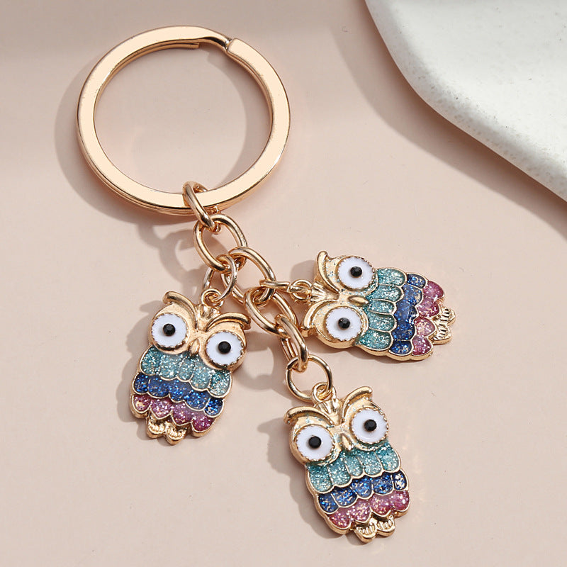 Hot Selling Dripping Oil Alloy Colorful Owl Ladybug Dark Flower Ghost Face Keychain Bag Ornaments 9ffa805f 9966 46c0 bb6a b51