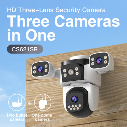 Tri - Lens Guardian: Unrivaled 360° Security Camera for All Scenarios CS621SR 11