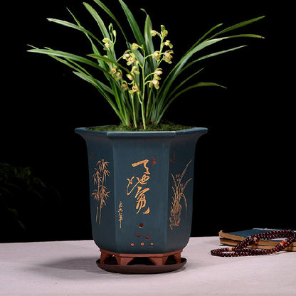 Fine Zisha Flowerpot Hand-carved Hexagonal O1CN010OkY7w1egFNOnDHK8  2212464373900 0 cib
