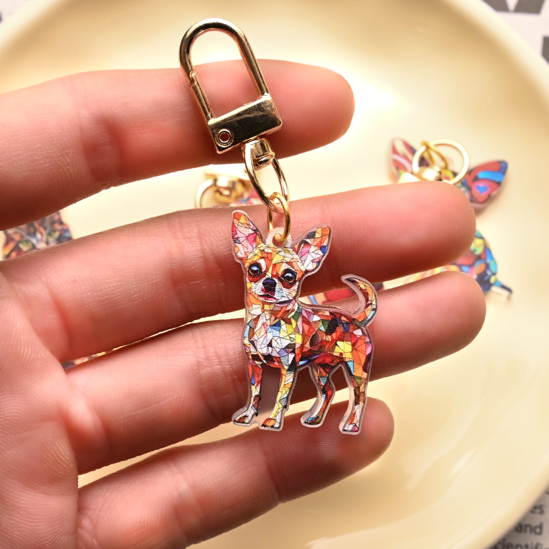 Animal Theme Cartoon Cat Puppy Acrylic Keychain O1CN0129SHVD1YpyPaHPF49  2218854153109 0 cib