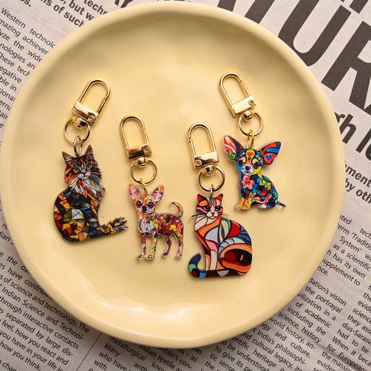Animal Theme Cartoon Cat Puppy Acrylic Keychain O1CN012y2sms1YpyPb10yaq  2218854153109 0 cib