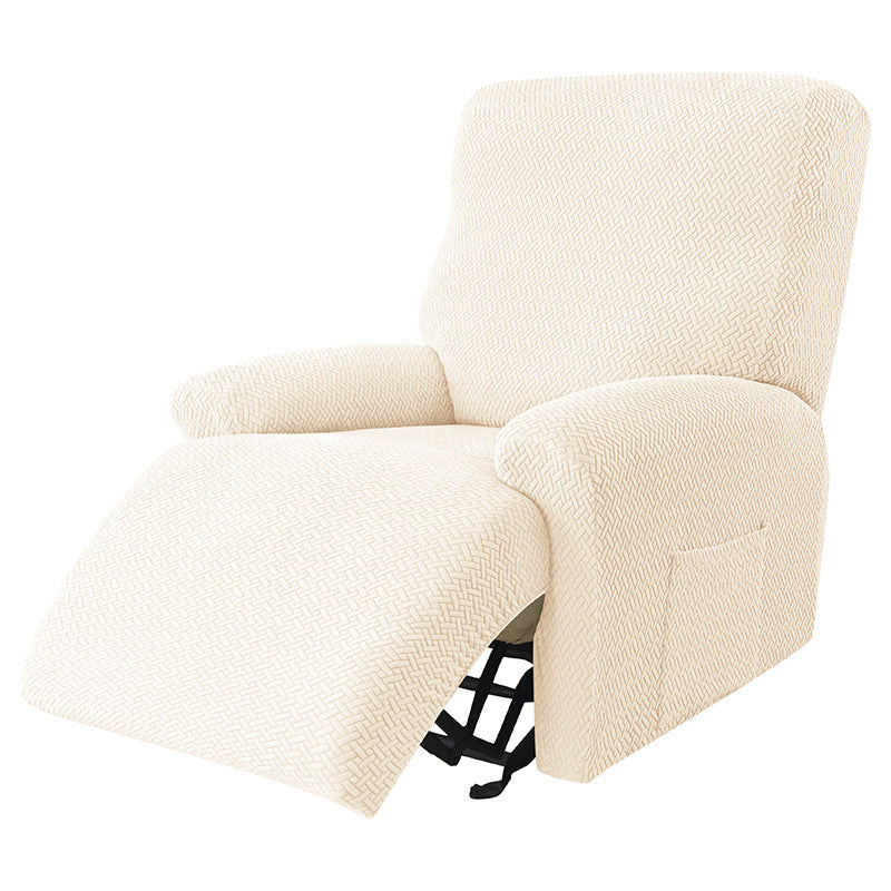 Cross-border European-style Recliner Stretch Sofa Cover Thickened Diagonal Stripe Fleece Recliner Protective Pad Non-slip Fur