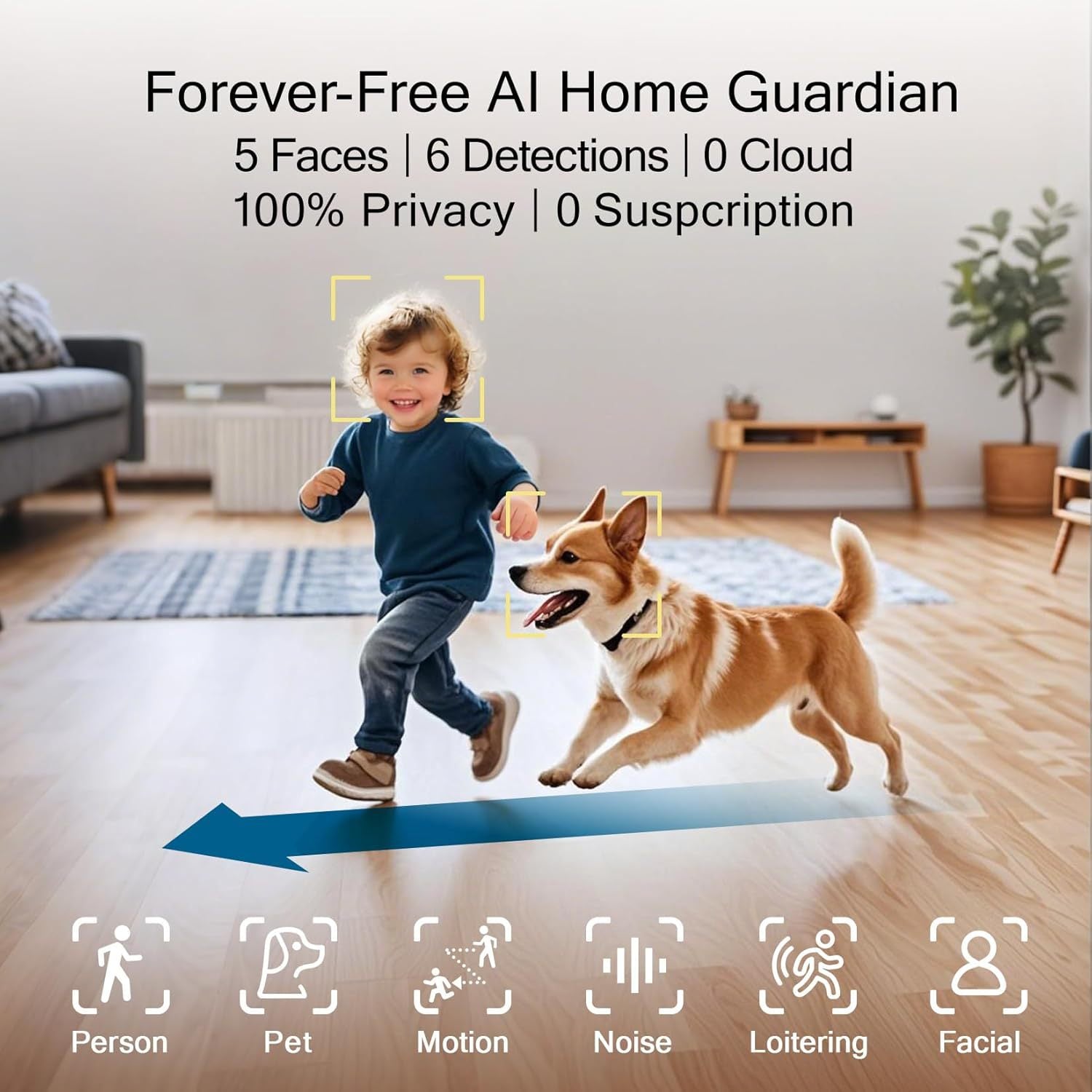 Shenmo 5 million HD dual-band WiFi camera 3K indoor home security voice intercom camera - 图片 3