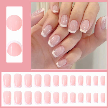24 Pieces Nail Tips Square Short Simple Removable Boxed Fake Nails - HD Wireless Product #5