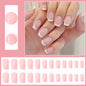 24 Pieces Nail Tips Square Short Simple Removable Boxed Fake Nails - HD Wireless Product #5