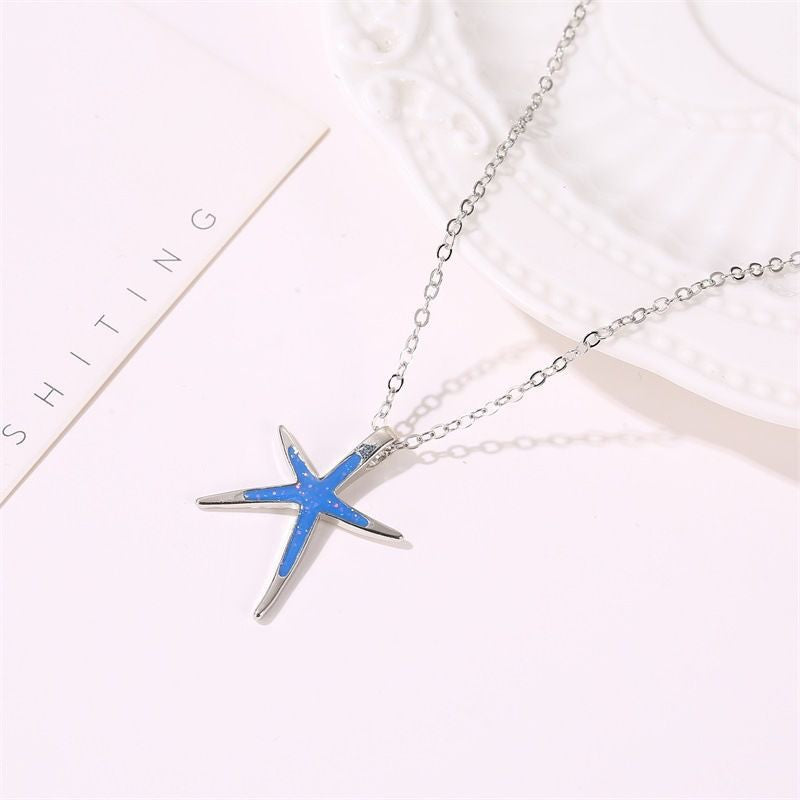 European And American New Starfish Pendant Fashion Simple Cute Starfish Women's Necklace O1CN01423dDP1gDVp8fpCW6  22142942541