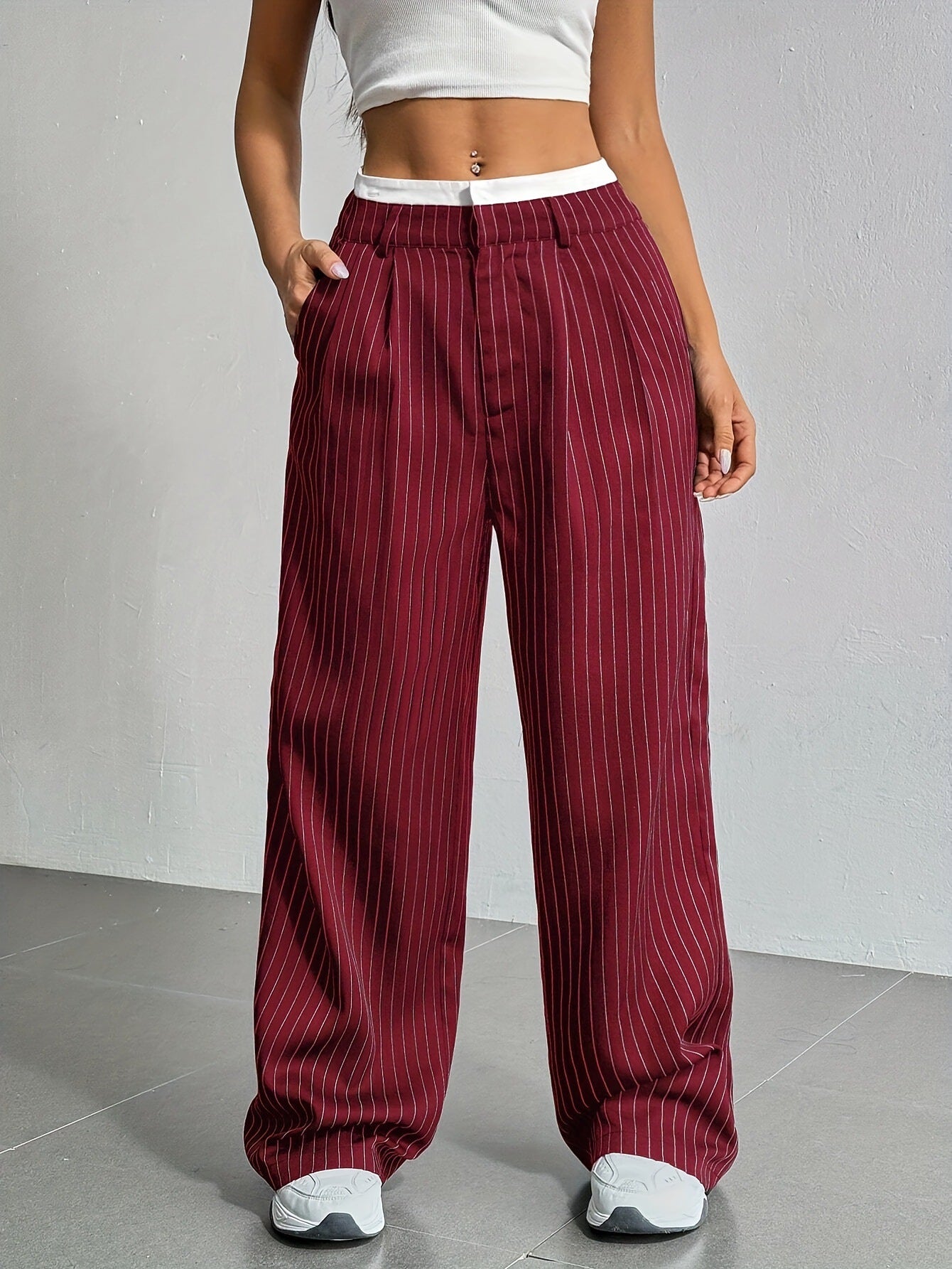 Stitching Suit Pants Simple Loose Drooping Straight-leg Pants O1CN01535ohf1WDq9umKcfO  2218107542755 0 cib
